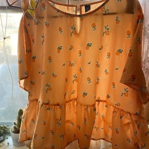 SHEIN 4XL Orange Floral Top